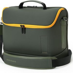 MOKOBARA The Transit Briefcase Vegan Leather & Nylon 15L Laptop Crossbody Messenger Bag for Men & Women