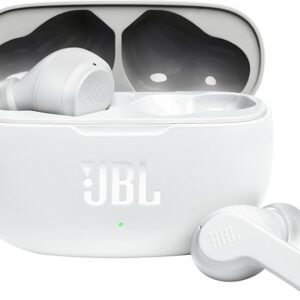 JBL Wave200 True Wireless Earbud Headphones, Deep Powerful Bass, 20H Battery, Dual Connect, Hand-Free Call, Voice Assistant, Comfortable Fit, IPX2 Sweatproof, Pocket Friendly - White, JBLW200TWSWHT